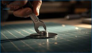 remove the blade retaining nut or screw remove the blade retaining nut or screw