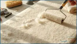 removing loose threads and debris removing loose threads and debris