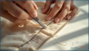 removing stitches to access the zipper removing stitches to access the zipper