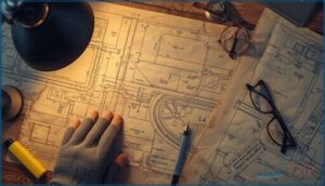 reviewing property blueprints and maps reviewing property blueprints and maps