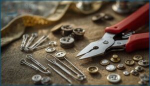 safety pins, seam rippers, and buttons safety pins, seam rippers, and buttons