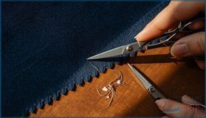 securing and trimming threads securing and trimming threads