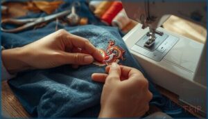 sewing the patch by hand or machine sewing the patch by hand or machine