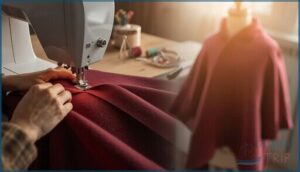 sewing the poncho cape together sewing the poncho cape together