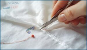 snipping bobbin threads and top threads snipping bobbin threads and top threads