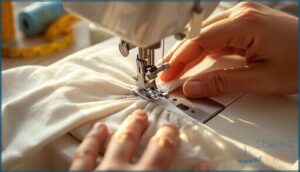 stitching around the casing stitching around the casing