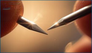 visual inspection of the needle tip visual inspection of the needle tip