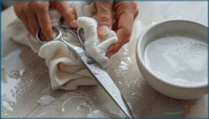 washing blades with soapy water washing blades with soapy water