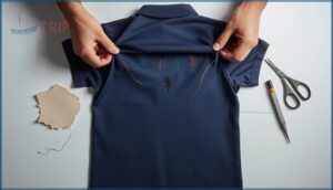 working from the back of the garment working from the back of the garment