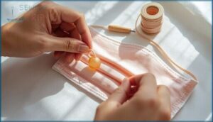 attaching adjustable ear loops or ties attaching adjustable ear loops or ties