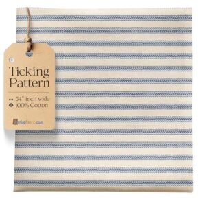 9 Fabric Fiber Types for Sewing: Choose The Right One 5 Blue Striped Ticking Fabric by B07XF1SM5H