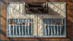 creating a sewing machine mat with selvage pockets creating a sewing machine mat with selvage pockets