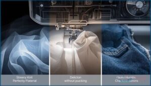 differential feed and fabric handling differential feed and fabric handling