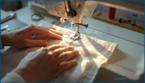 fabric alignment and first stitch fabric alignment and first stitch