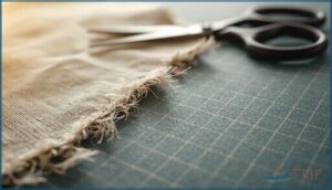 frayed or jagged fabric edges frayed or jagged fabric edges