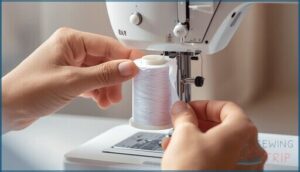 place spool and attach spool cap place spool and attach spool cap