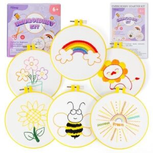 5 Best Embroidery Hoops for Kids + Fun Projects & Tips (2026) 3 Pllieay 6PCS Embroidery Kit for B0FK57P8PV