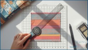 preparing and cutting a fabric sample preparing and cutting a fabric sample