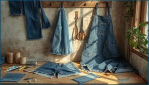 repurposing jeans into aprons or shorts repurposing jeans into aprons or shorts