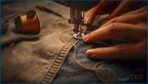 sewing a test seam on scrap fabric sewing a test seam on scrap fabric