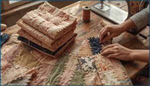 sewing and assembling rag quilt blocks sewing and assembling rag quilt blocks