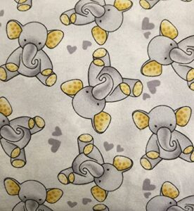 Top 9 Fabrics for Plushies: Your Complete Sewing Fabric Guide 3 Sleepytime Elephants Flannel Fabric by B07CVJQJ39