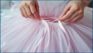 step 3: loop and tie each tulle piece to make the tutu step 3: loop and tie each tulle piece to make the tutu
