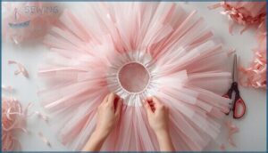 step 4: finish tying all of the tulle pieces! step 4: finish tying all of the tulle pieces!