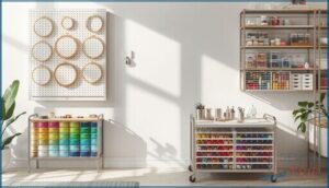 storage for hoops, threads, and supplies storage for hoops, threads, and supplies