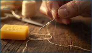 threading and knotting the needle threading and knotting the needle