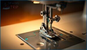 using thread guides and tension discs using thread guides and tension discs