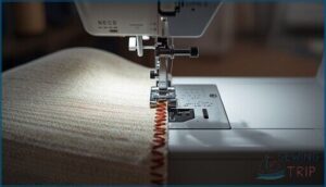 4-thread stitch for strong seam finishing 4-thread stitch for strong seam finishing