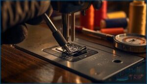 adjusting the bobbin case tension screw adjusting the bobbin case tension screw