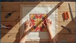 assembling quilt top, batting, and backing assembling quilt top, batting, and backing