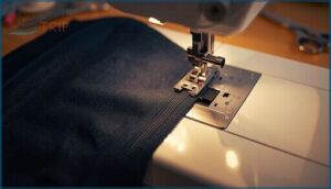 attaching the first zipper side attaching the first zipper side