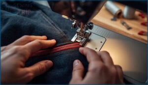 baste the zipper area closed baste the zipper area closed