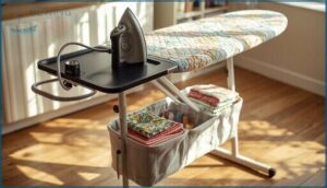 built-in iron rests and storage features built-in iron rests and storage features