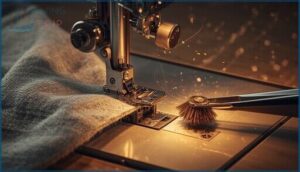 cleaning tension discs and bobbin area cleaning tension discs and bobbin area