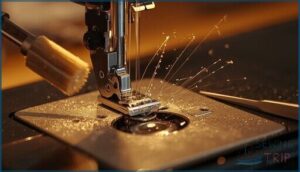 cleaning the bobbin area and feed dogs cleaning the bobbin area and feed dogs