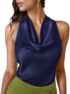 What Color Shirt Goes With Navy Pants: Best Combos & Picks 3 Cowl Neck Halter Tops for B0F6CF2PJ6