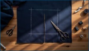 creating and cutting the zipper opening creating and cutting the zipper opening