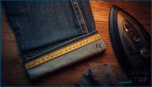 folding and pinning the original hem folding and pinning the original hem