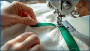 folding and stitching the second fold folding and stitching the second fold