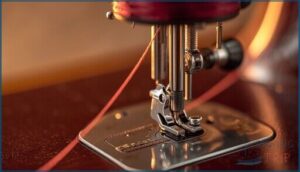 following the upper thread path following the upper thread path