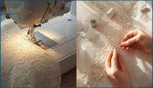 machine vs. hand sewing lace machine vs. hand sewing lace