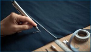 measure and mark the zipper opening measure and mark the zipper opening