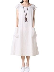 Different Types of Dresses: Find Your Perfect Style & Fit 2 Mordenmiss Women's Cotton Linen Dresses B01N3LWVVN