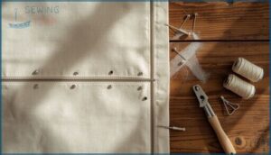 prepare fabric and zipper placement prepare fabric and zipper placement