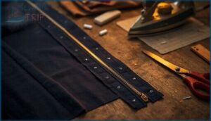 preparing fabric and metal zipper preparing fabric and metal zipper