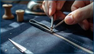 remove basting and test the zipper remove basting and test the zipper